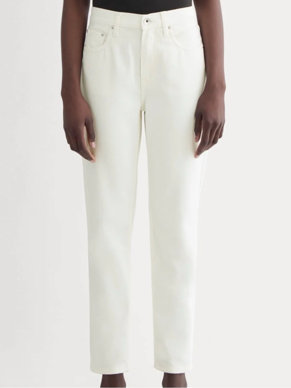 Everlane Womens White Straight-Leg Jeans